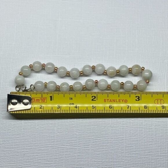 Vintage Semi Precious Stone and Gold Tone Beaded Bracelet - Picture 5 of 5